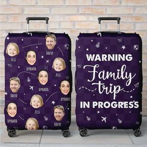 Housse de bagage personnalisée avec photo « Le ciel nous appelle et nous devons y aller » - Cadeau de vacances d'été pour les membres de la famille