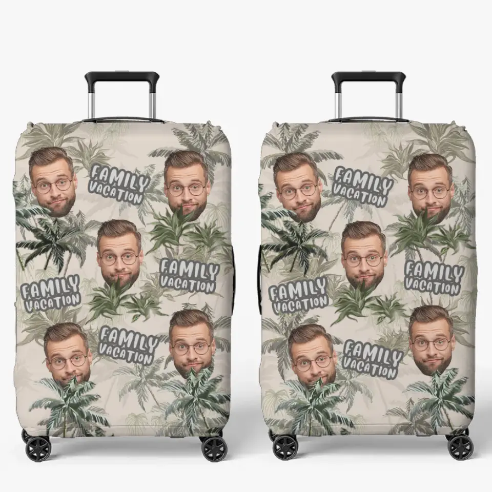 Un voyage en famille personnalisé avec photo : un voyage de rêve ! Housse de bagage personnalisée pour toute la famille ! Cadeau idéal pour les vacances d'été