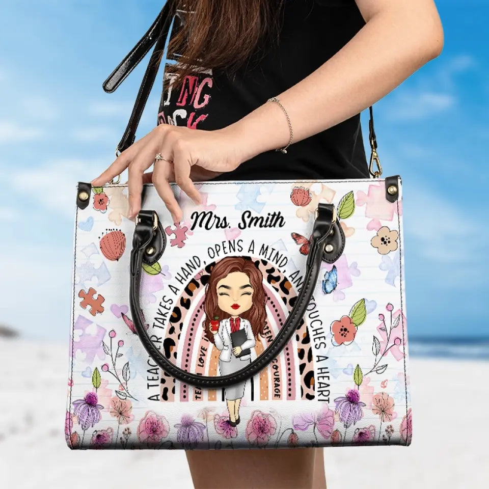 L'influence d'un enseignant dépasse la salle de classe - Sac à main en cuir personnalisé pour enseignant - Cadeau pour enseignant