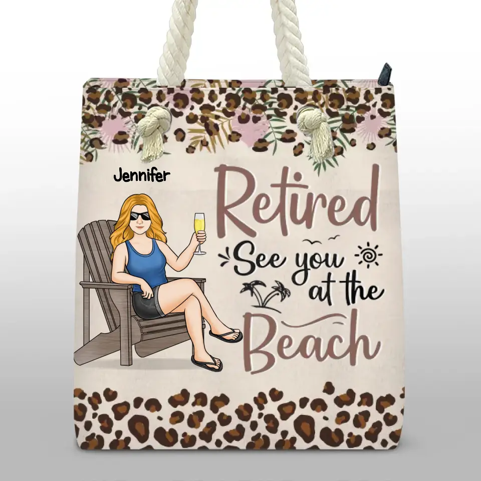 Rendez-vous à la plage - Sac de plage personnalisé pour la famille - Cadeau d'appréciation et de retraite pour grand-mère
