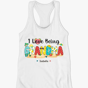 J'adore être grand-mère - Débardeur dos nageur personnalisé pour la famille - Cadeau pour maman et grand-mère