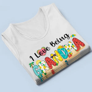 J'adore être grand-mère - Débardeur dos nageur personnalisé pour la famille - Cadeau pour maman et grand-mère