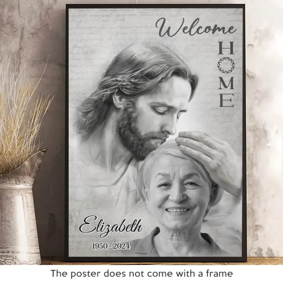 Photo personnalisée en souvenir de vous avec amour - Affiche verticale personnalisée commémorative - Cadeau de condoléances pour les membres de la famille