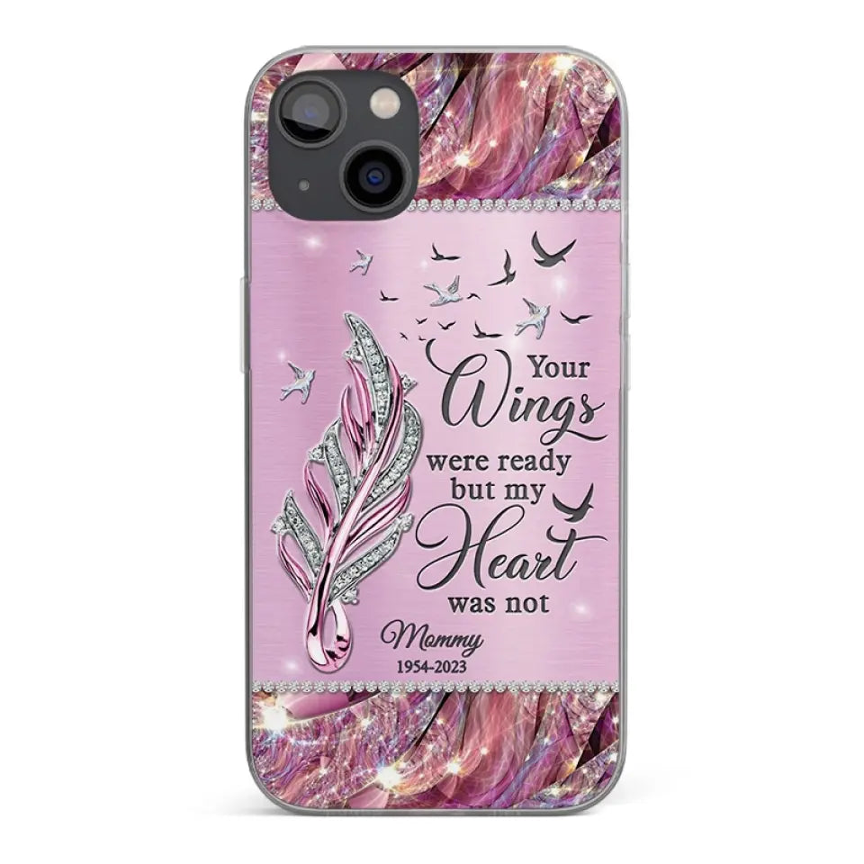 Tu seras toujours dans mon cœur - Étui de téléphone transparent personnalisé commémoratif - Cadeau de condoléances pour les membres de la famille
