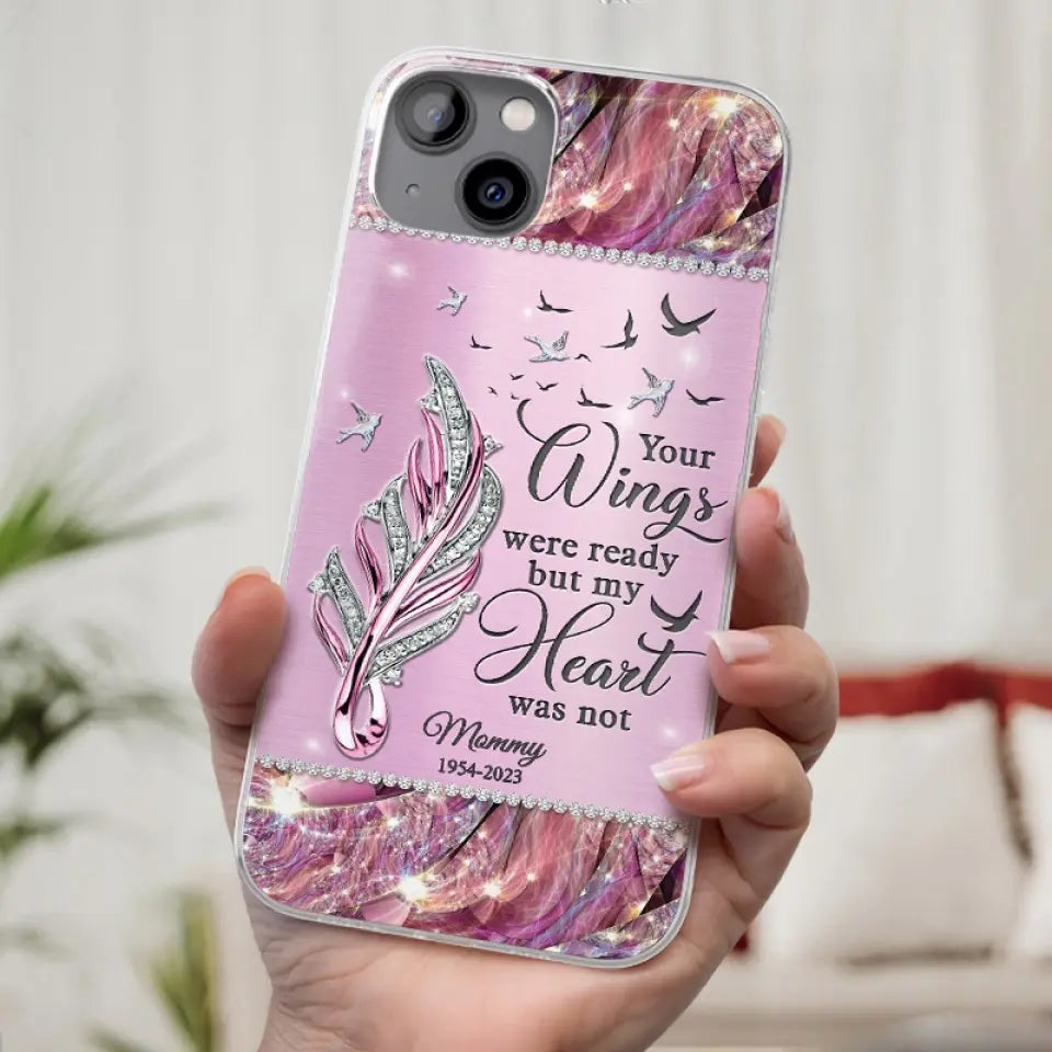 Tu seras toujours dans mon cœur - Étui de téléphone transparent personnalisé commémoratif - Cadeau de condoléances pour les membres de la famille