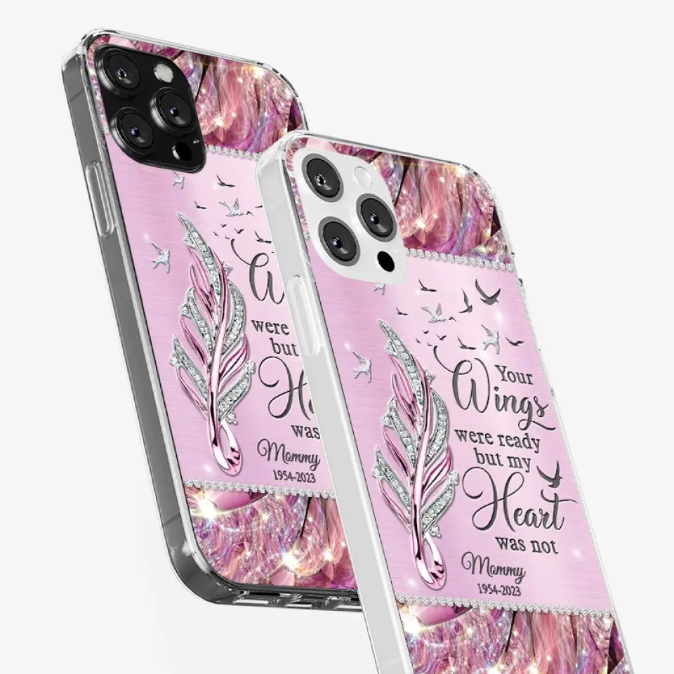 Tu seras toujours dans mon cœur - Étui de téléphone transparent personnalisé commémoratif - Cadeau de condoléances pour les membres de la famille