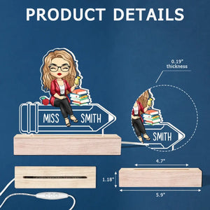 L'enseignement remplit mon cœur - Lampe LED 3D personnalisée pour enseignant - Cadeau pour enseignant
