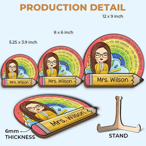 Tu peux tout faire - Plaque en bois personnalisée à 2 couches avec support pour enseignant - Cadeau pour enseignant