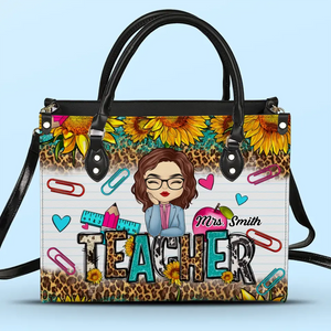 Un enseignant est une belle fleur - Sac à main en cuir personnalisé pour enseignant - Cadeau pour enseignant