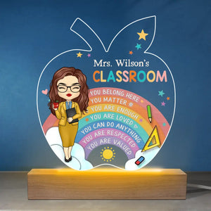 Une pomme pour le professeur - Lampe LED 3D personnalisée pour le professeur - Cadeau pour le professeur