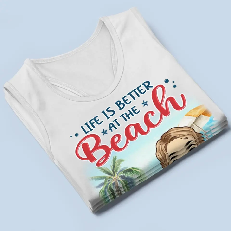 La vie est meilleure à la plage - Débardeur dos nageur personnalisé pour chien - Cadeau pour les propriétaires et les amoureux des animaux