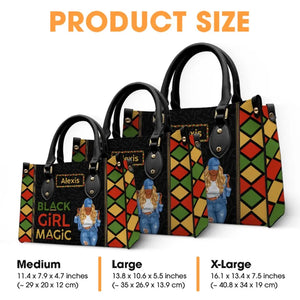 Sac à main en cuir personnalisé « Power of Black Girl » - Cadeau pour meilleures amies, meilleures amies et sœurs