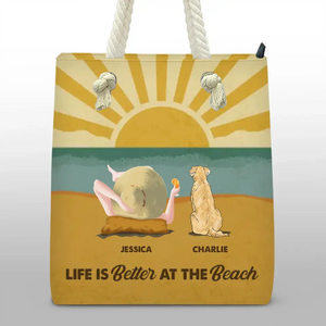 La vie est meilleure à la plage ! Sac de plage personnalisé pour chien ! Cadeau de vacances d'été pour les propriétaires et les amoureux des animaux.