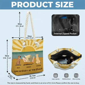 La vie est meilleure à la plage ! Sac de plage personnalisé pour chien ! Cadeau de vacances d'été pour les propriétaires et les amoureux des animaux.