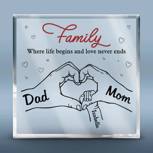 Vous et les roses êtes très semblables - Plaque acrylique carrée personnalisée pour la famille - Cadeau pour les membres de la famille