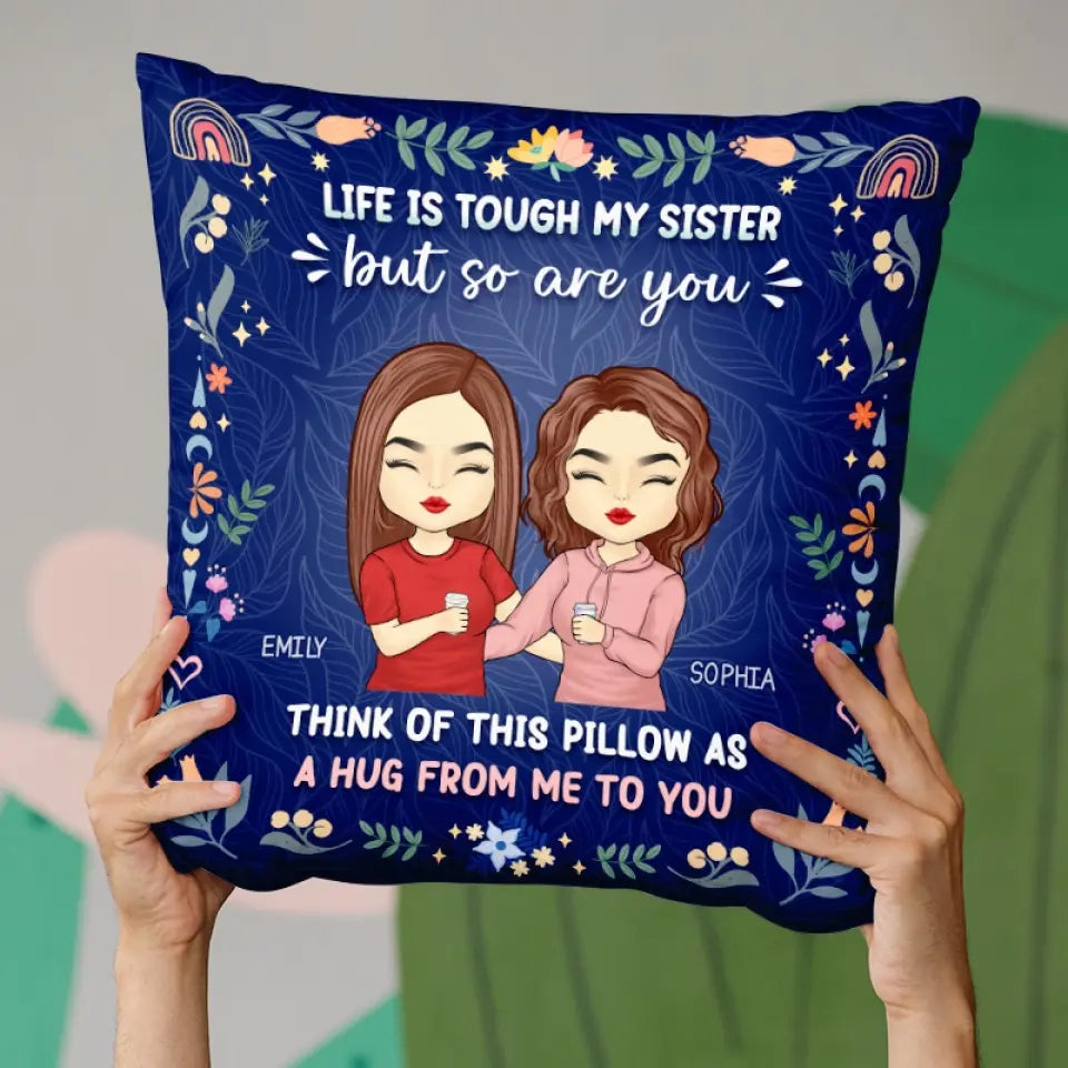 Les frères sont nés pour déranger leurs sœurs - Coussin personnalisé pour la famille - Cadeau pour les membres de la famille, les frères et sœurs
