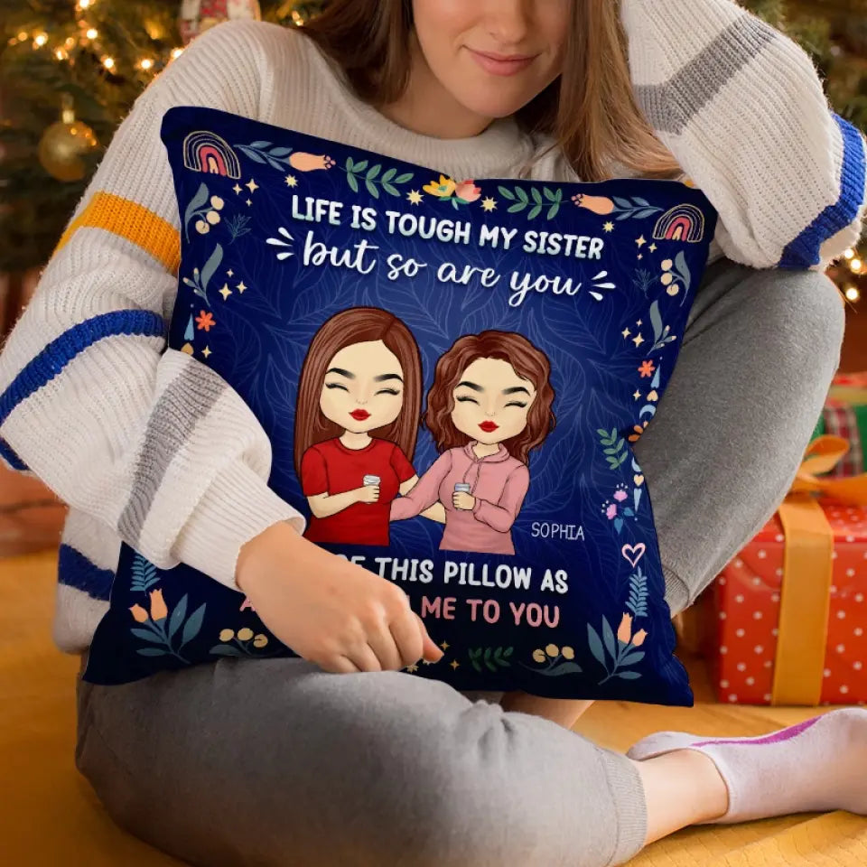 Les frères sont nés pour déranger leurs sœurs - Coussin personnalisé pour la famille - Cadeau pour les membres de la famille, les frères et sœurs