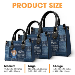 Sac à main en cuir personnalisé « Queen I'm Confident » - Cadeau pour meilleures amies, meilleures amies, sœurs