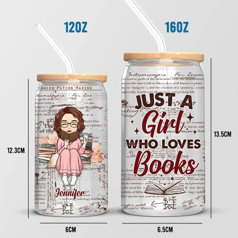 Elle est une rat de bibliothèque - Tasse en verre personnalisée pour les amoureux des livres, tasse à café glacé - Cadeau pour les amoureux des livres