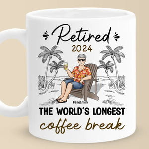 Retraite La plus longue pause-café du monde - Tasse personnalisée - Appréciation, cadeau de retraite pour collègues, amis de travail, collègues