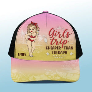 Ne vous inquiétez pas, soyez heureux à la plage ! Casquette de baseball personnalisée avec dos en maille, casquette de camionneur de baseball ! Cadeau de vacances d'été pour meilleures amies, meilleures amies, sœurs