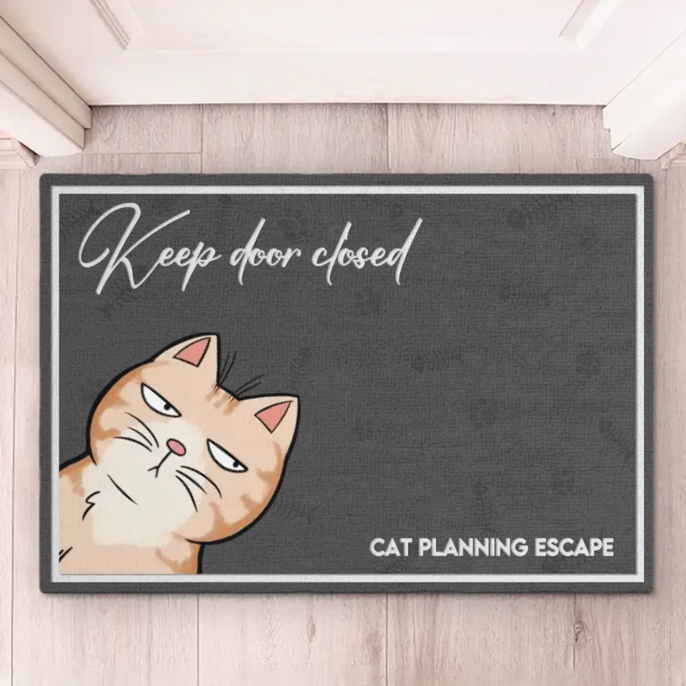 Réveillez-moi quand le repas est prêt ! Tapis décoratif personnalisé pour chat ! Cadeau de pendaison de crémaillère pour les amoureux des animaux.