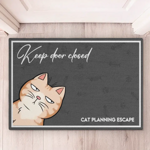 Réveillez-moi quand le repas est prêt ! Tapis décoratif personnalisé pour chat ! Cadeau de pendaison de crémaillère pour les amoureux des animaux.