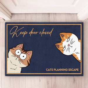 Réveillez-moi quand le repas est prêt ! Tapis décoratif personnalisé pour chat ! Cadeau de pendaison de crémaillère pour les amoureux des animaux.