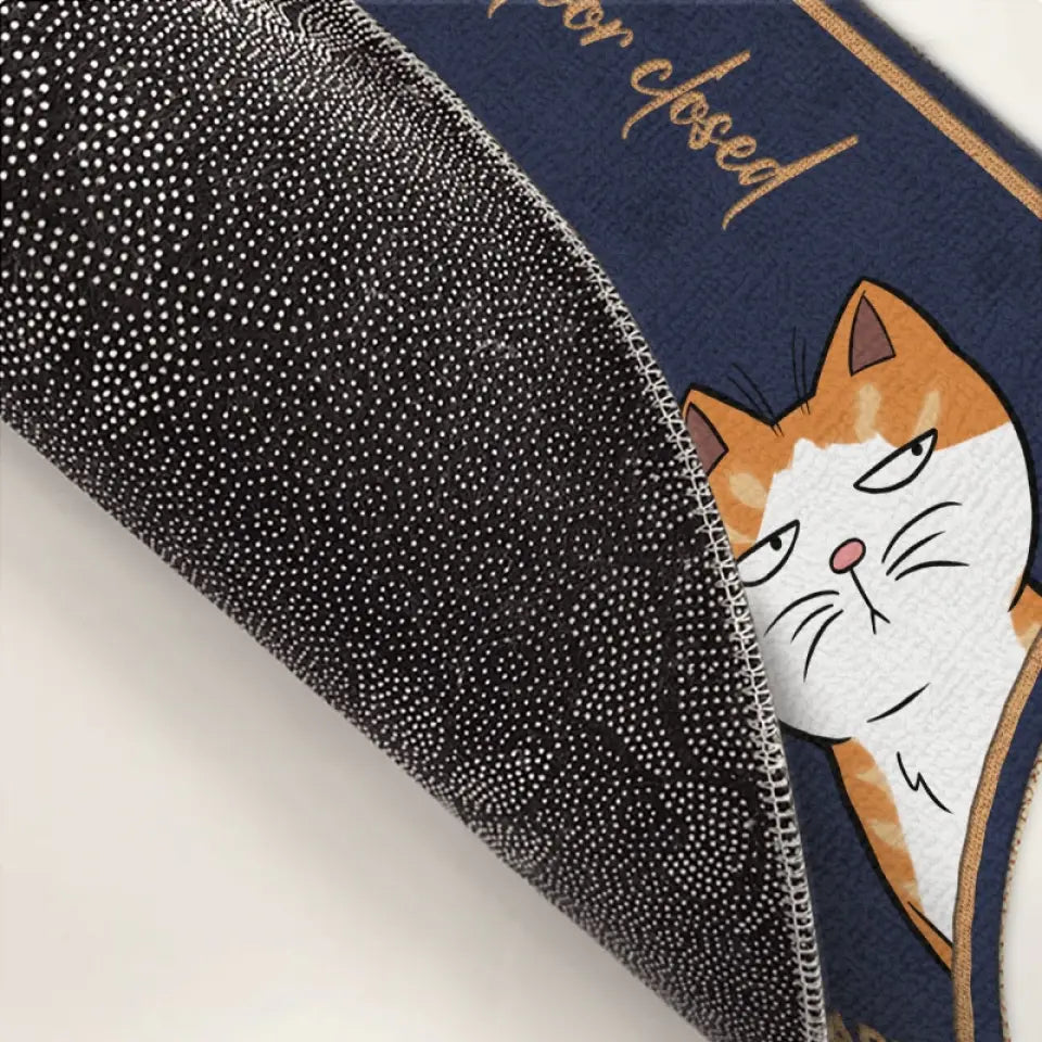 Réveillez-moi quand le repas est prêt ! Tapis décoratif personnalisé pour chat ! Cadeau de pendaison de crémaillère pour les amoureux des animaux.