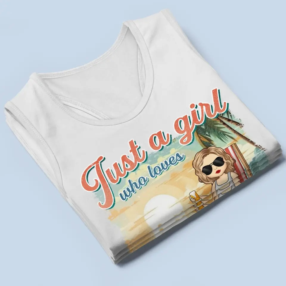 Juste une fille qui aime l'été - Débardeur dos nageur personnalisé Bestie - Cadeau pour meilleures amies, meilleures amies, sœurs