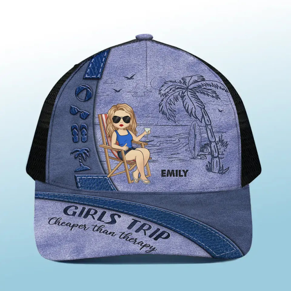 Life's A Beach - Casquette de baseball personnalisée avec dos en maille, casquette de camionneur de baseball - Cadeau de vacances d'été pour meilleures amies, meilleures amies, sœurs