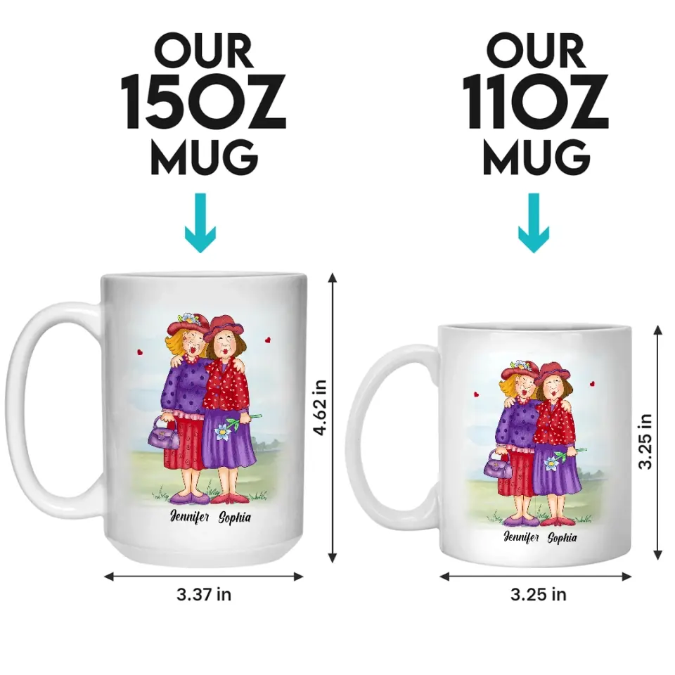 Merci d'être ma sœur non biologique - Tasse personnalisée Old Bestie - Cadeau pour meilleures amies, BFF, sœurs
