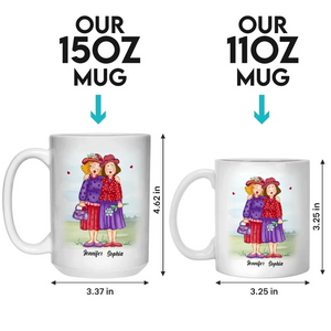 Merci d'être ma sœur non biologique - Tasse personnalisée Old Bestie - Cadeau pour meilleures amies, BFF, sœurs