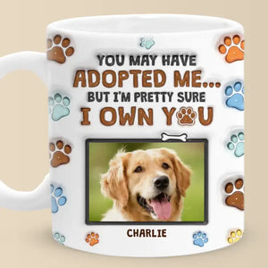 Mug personnalisé avec photo « Les chiens ne me mordent jamais, seulement les humains » - Mug personnalisé avec effet gonflé 3D pour chien et chat - Cadeau pour les propriétaires et les amoureux des animaux
