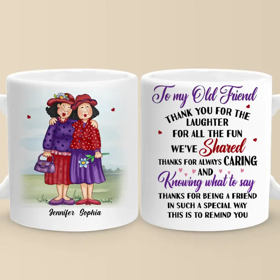 Merci d'être ma sœur non biologique - Tasse personnalisée Old Bestie - Cadeau pour meilleures amies, BFF, sœurs