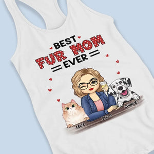 Meilleure maman à fourrure de tous les temps - Débardeur dos nageur personnalisé pour chien et chat - Cadeau pour propriétaires et amoureux des animaux