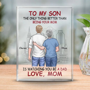 Tu es ma plus grande réussite - Plaque rectangulaire personnalisée en acrylique pour famille - Cadeau pour fils, petit-fils