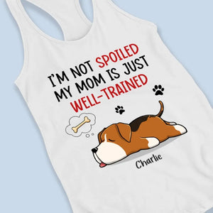 Ma mère est bien dressée ! Débardeur dos nageur personnalisé pour chien ! Cadeau pour les propriétaires et les amoureux des animaux.
