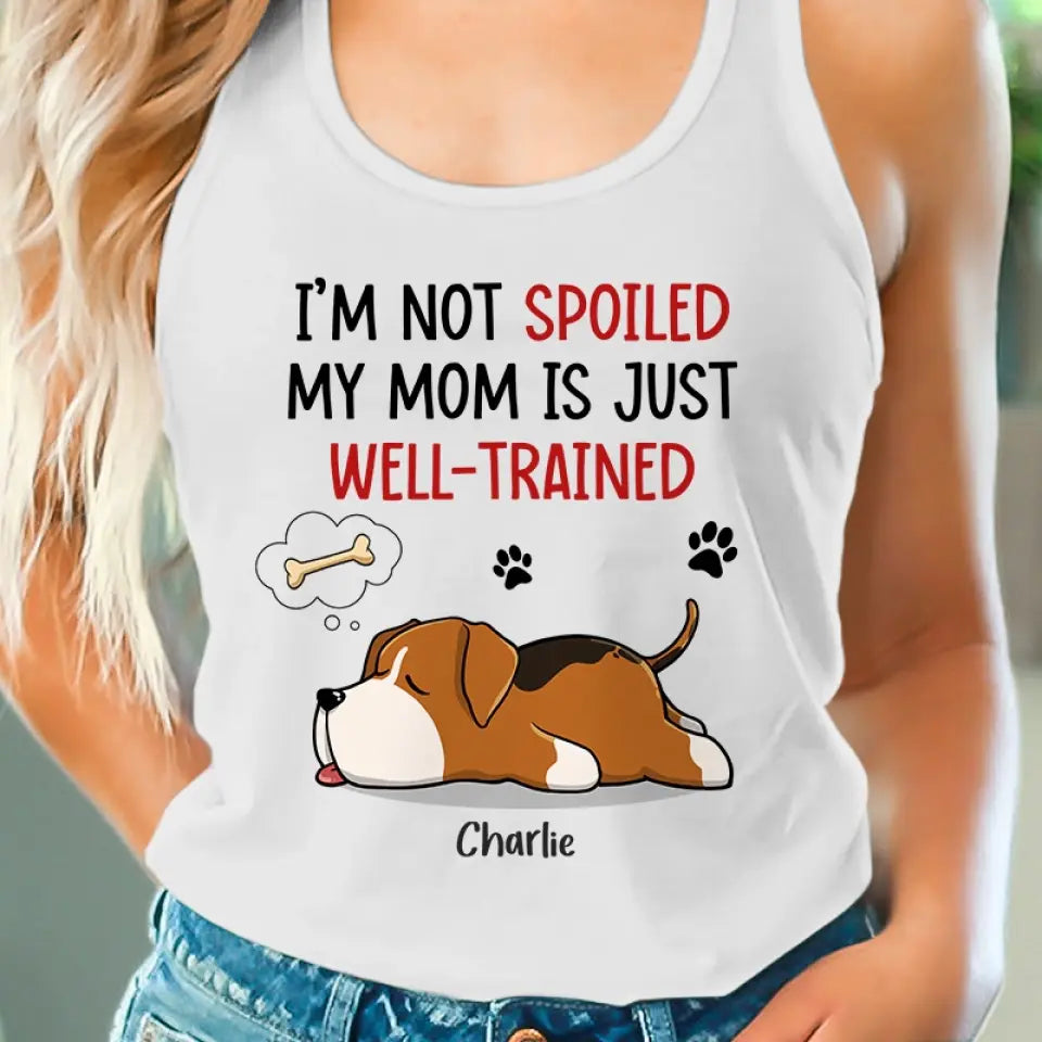Ma mère est bien dressée ! Débardeur dos nageur personnalisé pour chien ! Cadeau pour les propriétaires et les amoureux des animaux.