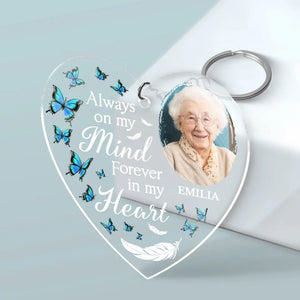 Photo personnalisée Votre souvenir est une lumière pour nous guider - Porte-clés en acrylique personnalisé en forme de mémorial - Cadeau de condoléances pour les membres de la famille