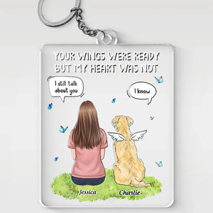 Une fois à mes côtés, pour toujours dans mon cœur - Porte-clés personnalisé en acrylique - Cadeau de condoléances pour les propriétaires d'animaux et les amoureux des animaux