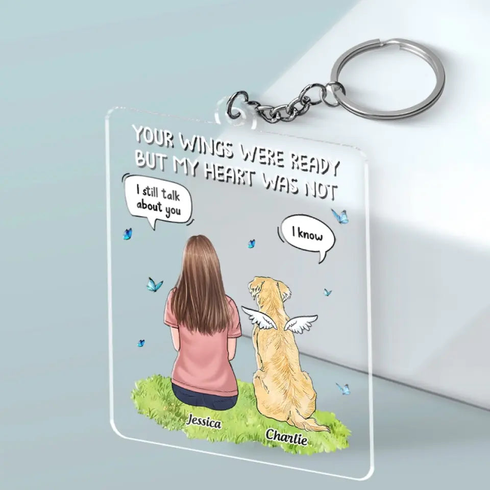Une fois à mes côtés, pour toujours dans mon cœur - Porte-clés personnalisé en acrylique - Cadeau de condoléances pour les propriétaires d'animaux et les amoureux des animaux