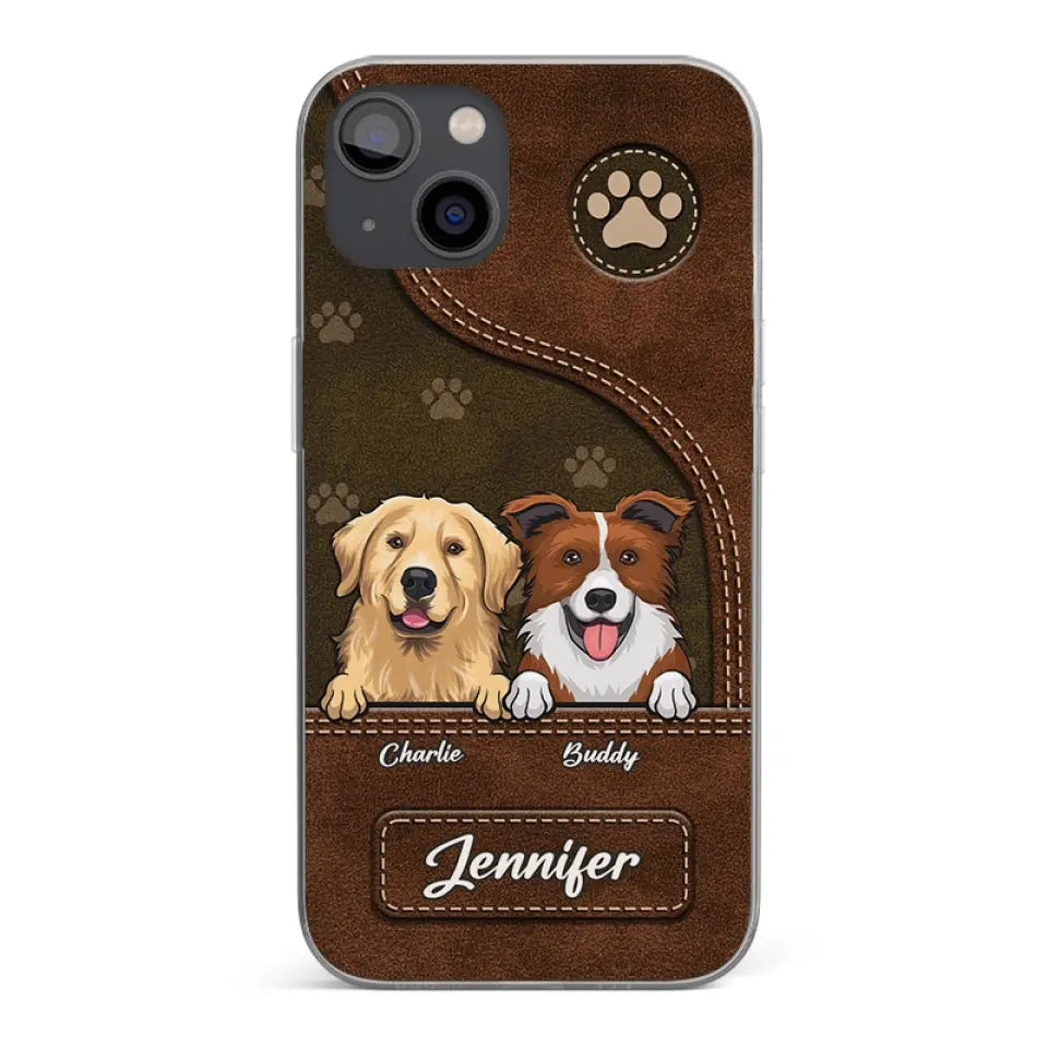Un chien remue la queue avec son cœur - Coque de téléphone transparente personnalisée pour chien - Cadeau pour les propriétaires d'animaux et les amoureux des animaux