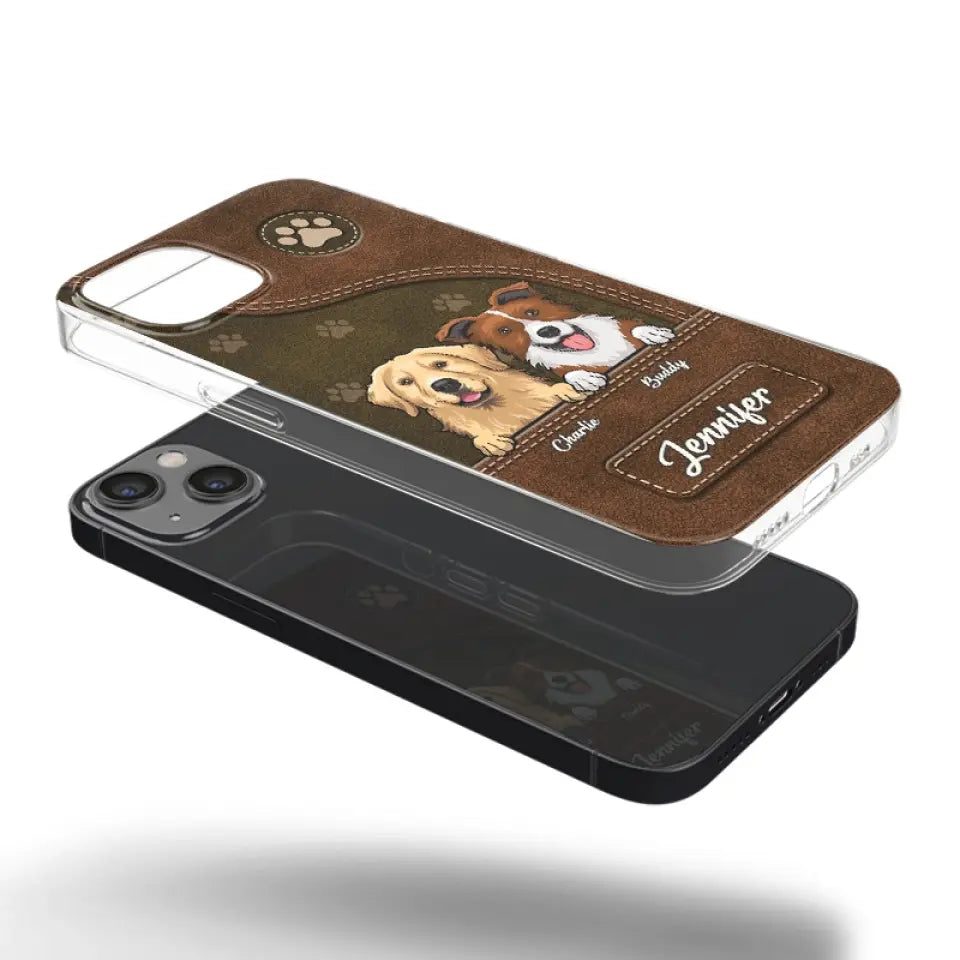 Un chien remue la queue avec son cœur - Coque de téléphone transparente personnalisée pour chien - Cadeau pour les propriétaires d'animaux et les amoureux des animaux