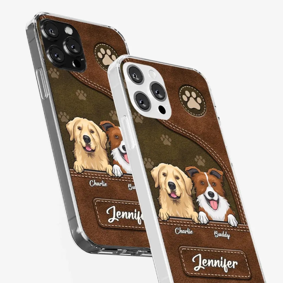 Un chien remue la queue avec son cœur - Coque de téléphone transparente personnalisée pour chien - Cadeau pour les propriétaires d'animaux et les amoureux des animaux
