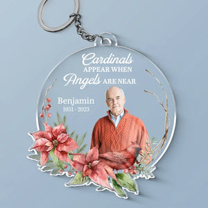 Porte-clés personnalisé en acrylique avec photo « Nous nous séparons seulement pour nous revoir » - Cadeau de condoléances pour les membres de la famille