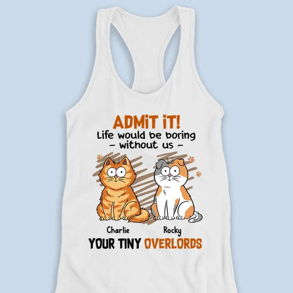 Bonjour, serviteur humain ! Débardeur et t-shirt à dos nageur personnalisé pour chat ! Cadeau de vacances d'été pour les propriétaires et les amoureux des animaux.