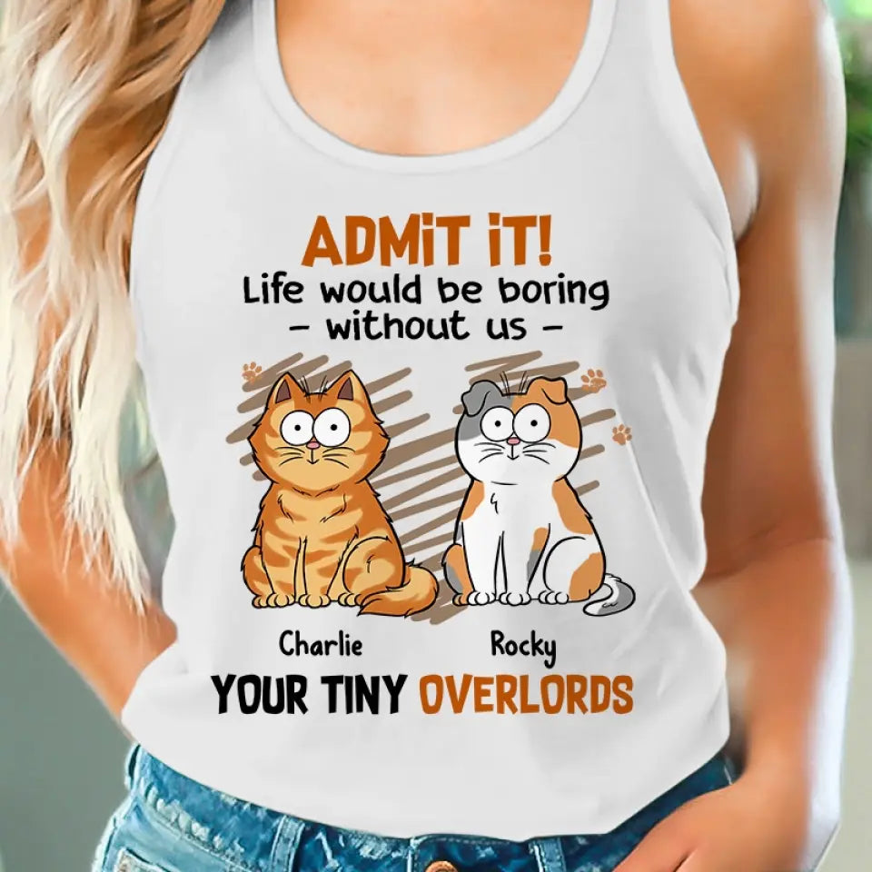 Bonjour, serviteur humain ! Débardeur et t-shirt à dos nageur personnalisé pour chat ! Cadeau de vacances d'été pour les propriétaires et les amoureux des animaux.