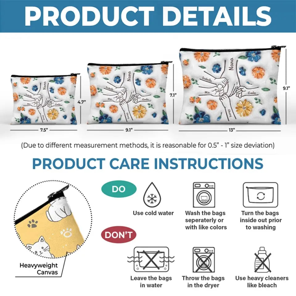 Nous t'aimons plus que tu ne le sauras jamais - Trousse de maquillage personnalisée pour la famille - Cadeau pour maman, grand-mère