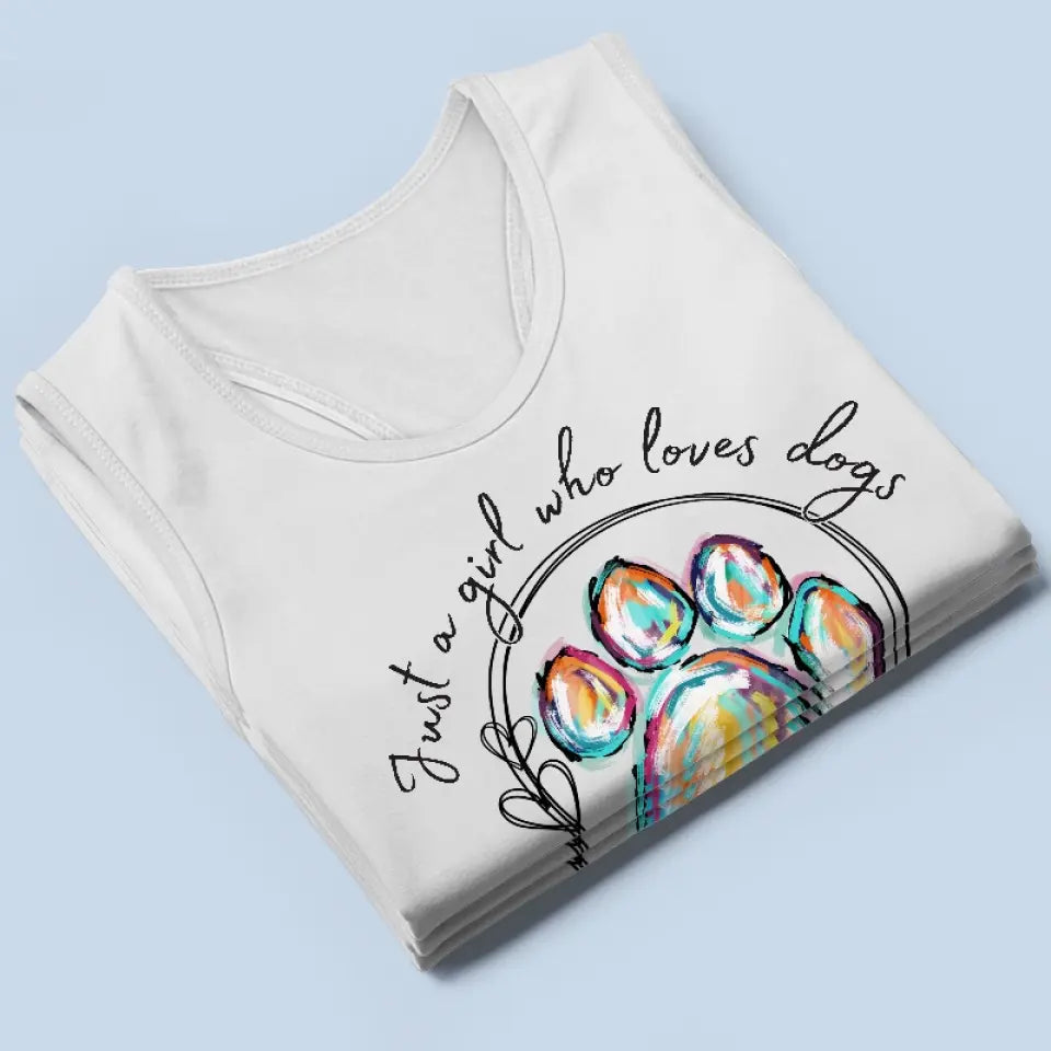 Juste une fille qui aime les animaux - Débardeur et t-shirt dos nageur personnalisé pour chien et chat - Cadeau de vacances d'été pour les propriétaires et les amoureux des animaux